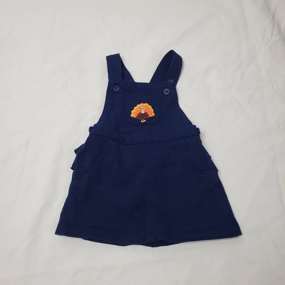 Carters Girls 6 month Navy Turkey Romper - Picture 1 of 6